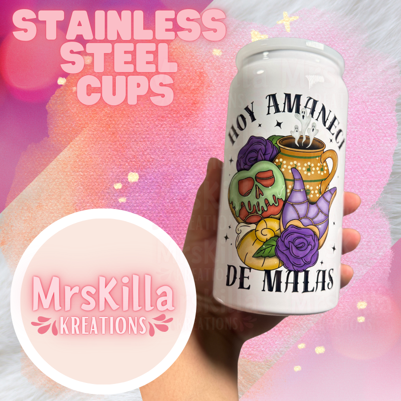 Hoy Amaneci de Malas 16 Oz Stainless Steel Can