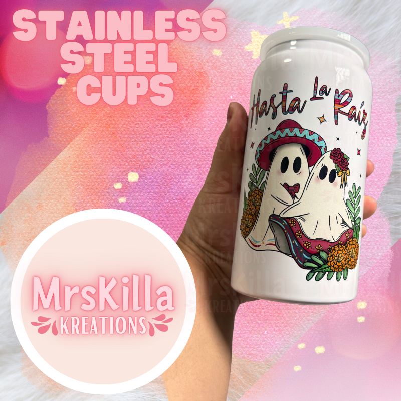 Hasta La raiz 16 Oz Stainless Steel Can