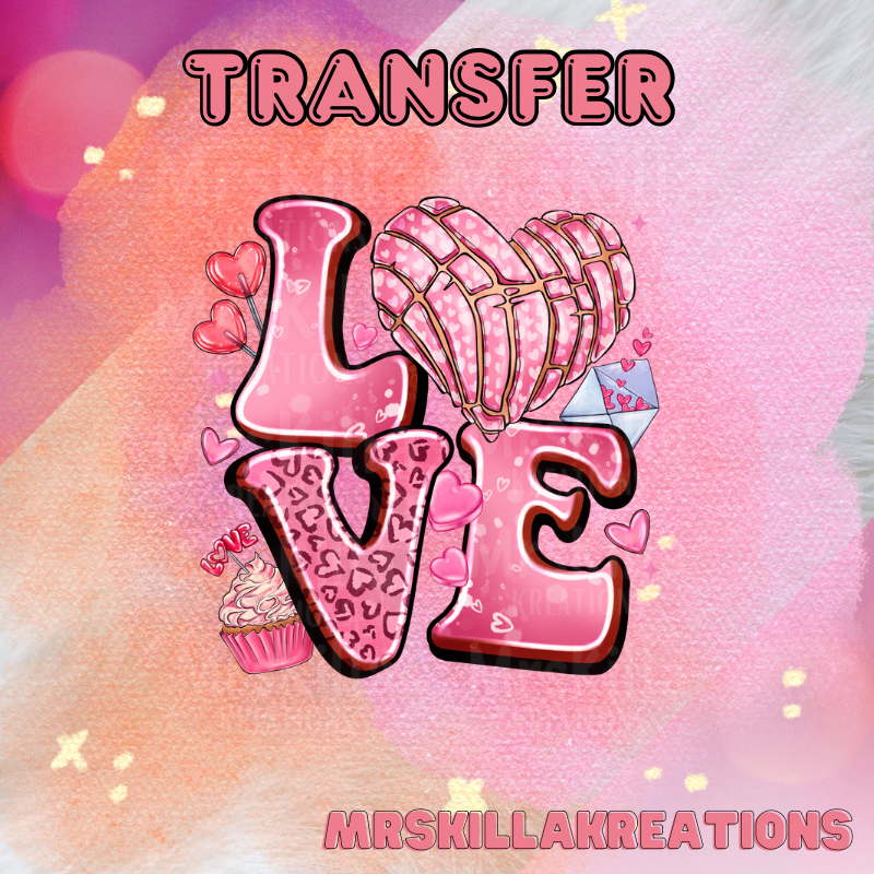 Concha love DTF transfer