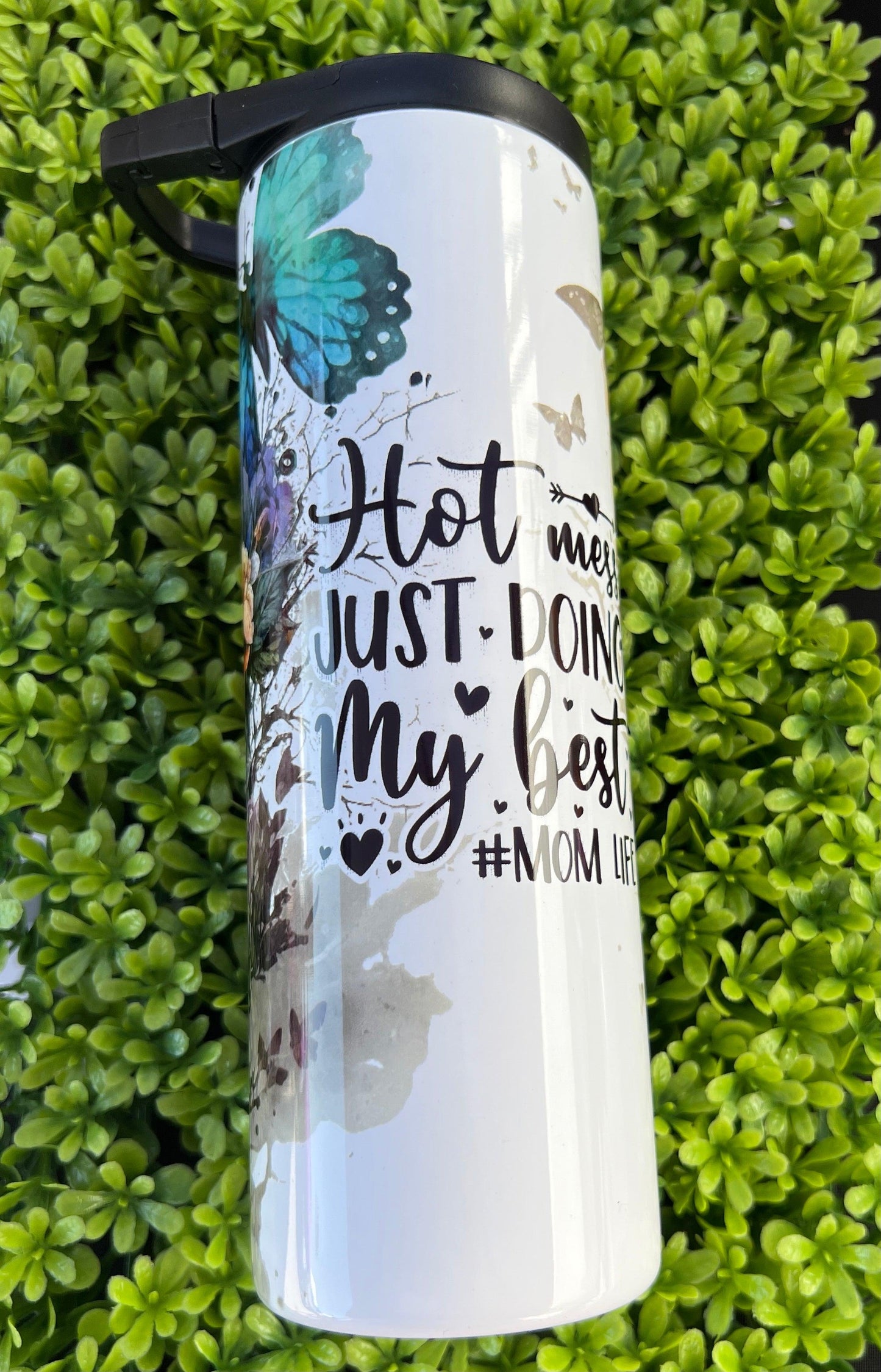 Hot mess mom Skinny Tumbler - Mrskillakreations