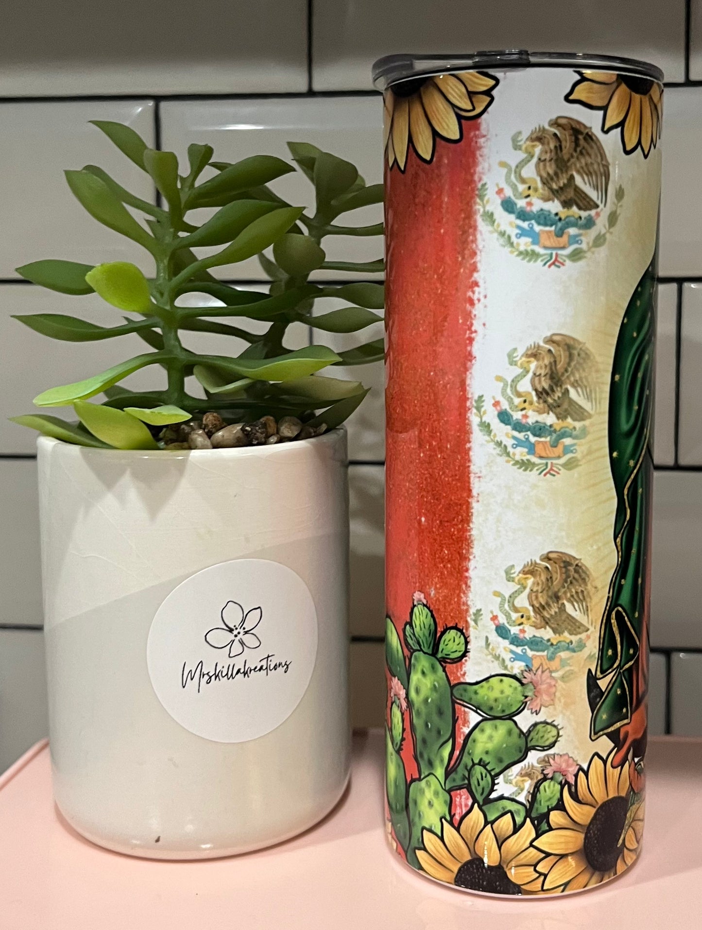 Virgencita de Guadalupe Skinny Tumbler - Mrskillakreations