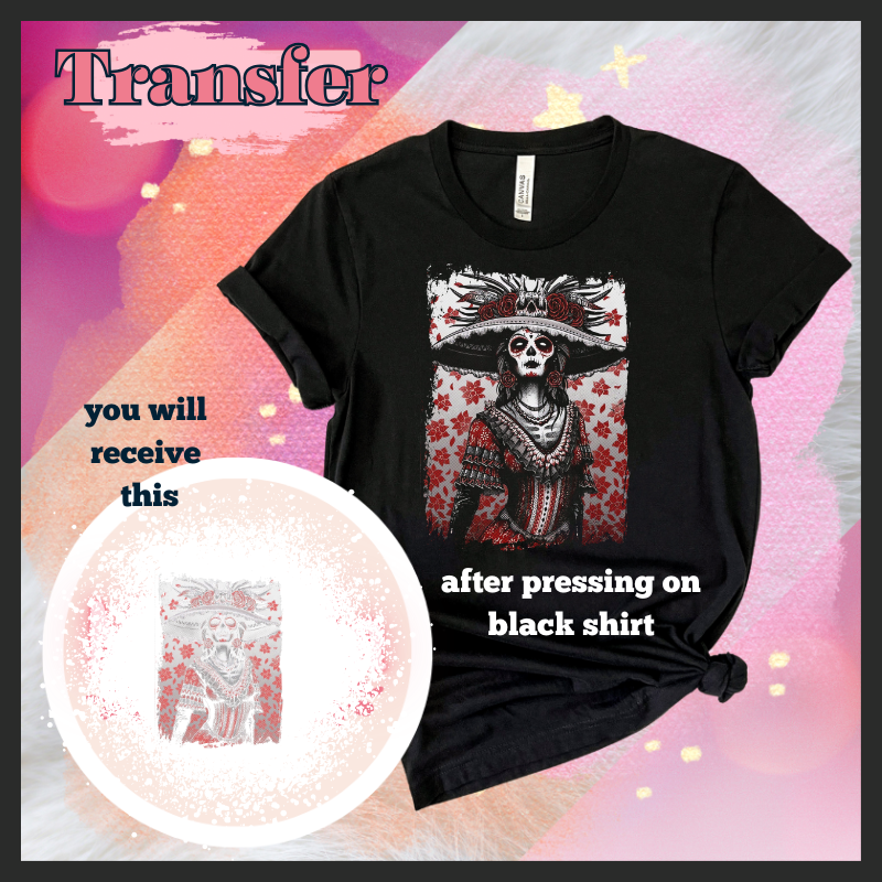 Half tone catrina DTF Transfer