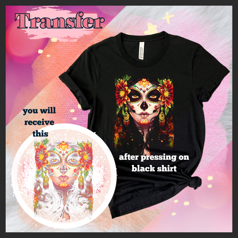 Half tone catrina DTF Transfer