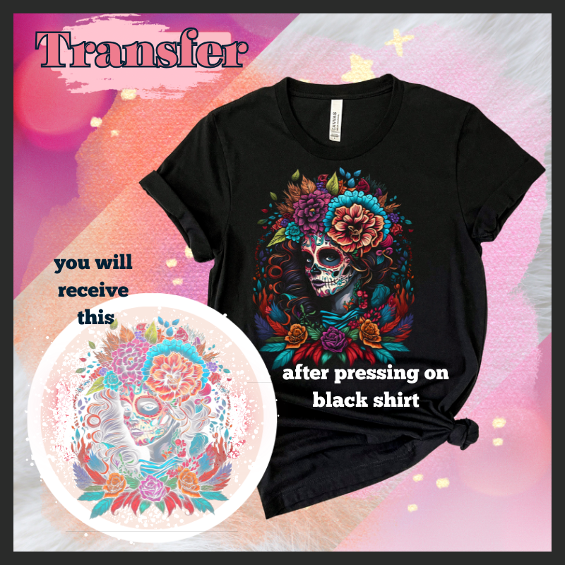 Half tone catrina DTF Transfer