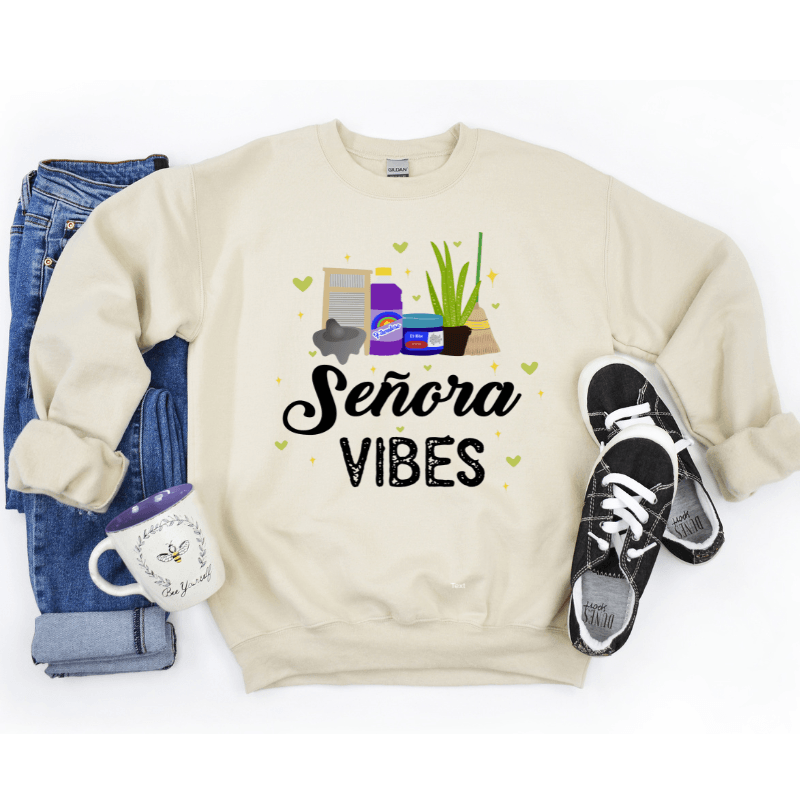 Señora vibes crewneck sweater - Mrskillakreations 