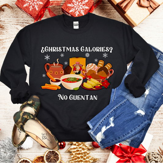 Christmas calories no cuentan Crewneck sweater