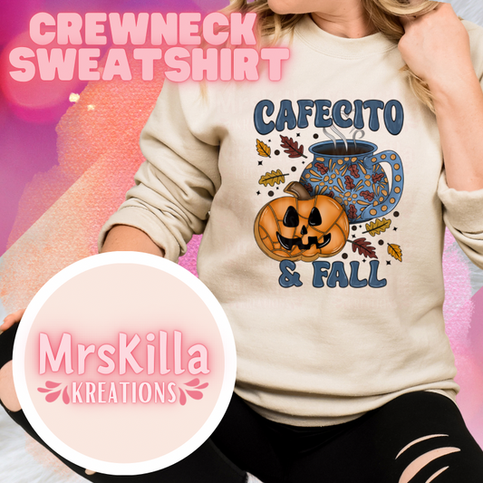 Cafecito & Fall crewneck sweater